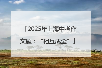 2025年上海中考作文题：“相互成全”