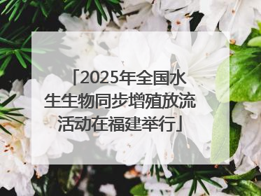2025年全国水生生物同步增殖放流活动在福建举行
