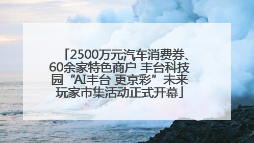 2500万元汽车消费券、60余家特色商户 丰台科技园“AI丰台 更京彩”未来玩家市集活动正式开幕