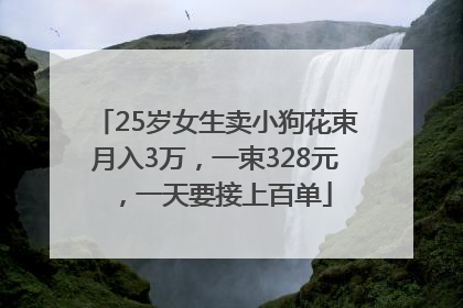 25岁女生卖小狗花束月入3万，一束328元，一天要接上百单