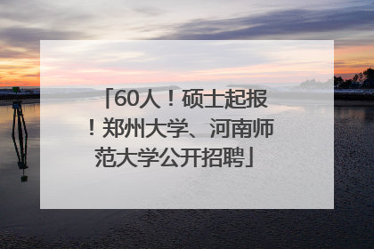60人！硕士起报！郑州大学、河南师范大学公开招聘